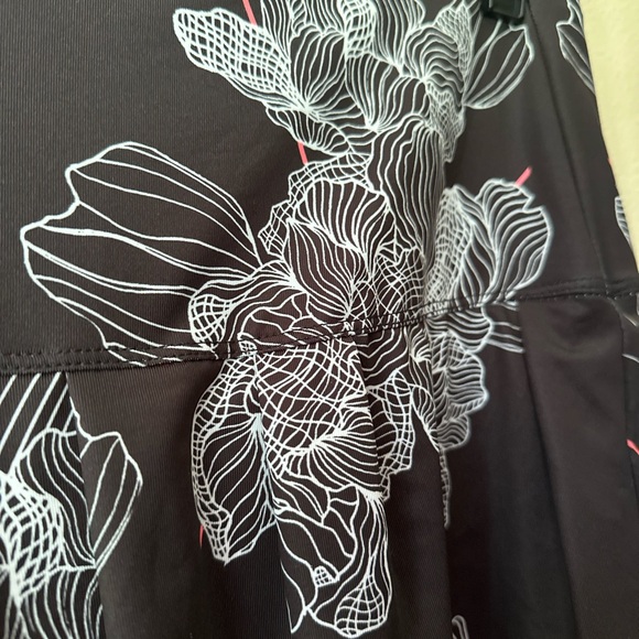 Lucky in Love Black and Pink Floral Mini Skirt with shorts. - Picture 4 of 8